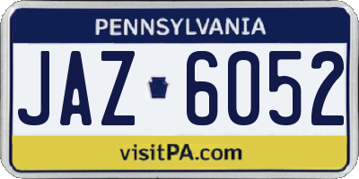 PA license plate JAZ6052