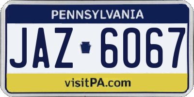 PA license plate JAZ6067