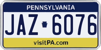 PA license plate JAZ6076