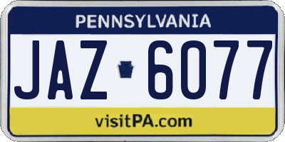 PA license plate JAZ6077