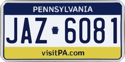 PA license plate JAZ6081
