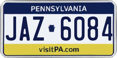 PA license plate JAZ6084