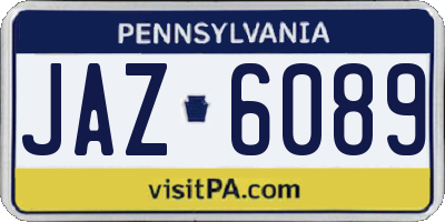 PA license plate JAZ6089
