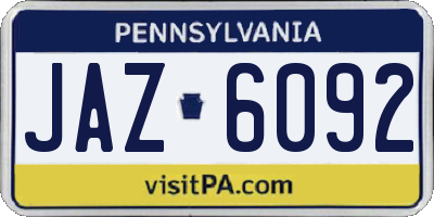 PA license plate JAZ6092