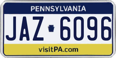 PA license plate JAZ6096