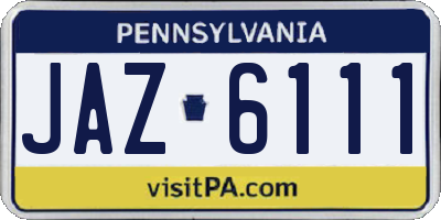 PA license plate JAZ6111