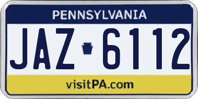 PA license plate JAZ6112