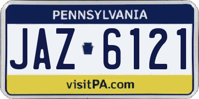 PA license plate JAZ6121