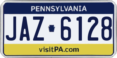 PA license plate JAZ6128