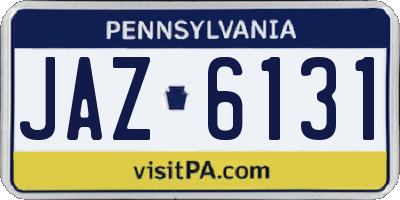 PA license plate JAZ6131