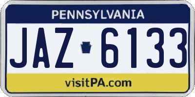 PA license plate JAZ6133