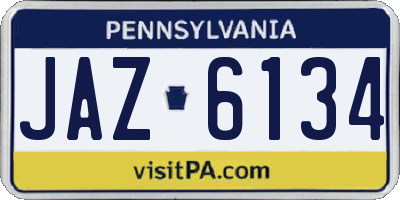 PA license plate JAZ6134