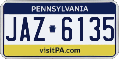 PA license plate JAZ6135