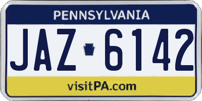 PA license plate JAZ6142