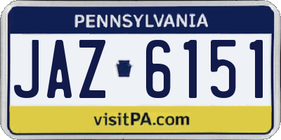PA license plate JAZ6151
