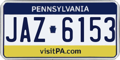 PA license plate JAZ6153