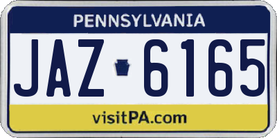 PA license plate JAZ6165