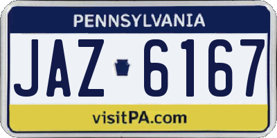 PA license plate JAZ6167