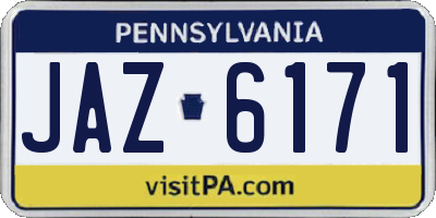 PA license plate JAZ6171