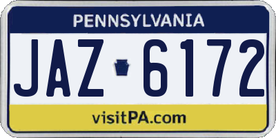 PA license plate JAZ6172