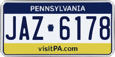 PA license plate JAZ6178