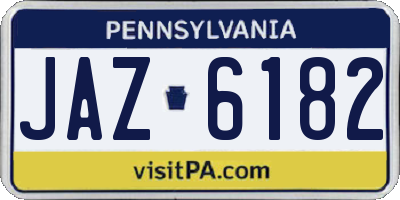 PA license plate JAZ6182