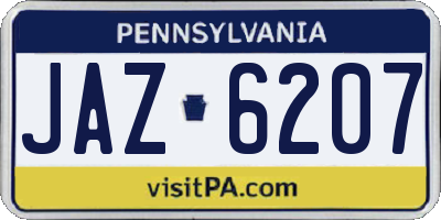 PA license plate JAZ6207