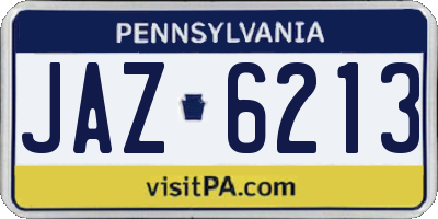 PA license plate JAZ6213
