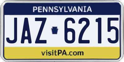 PA license plate JAZ6215