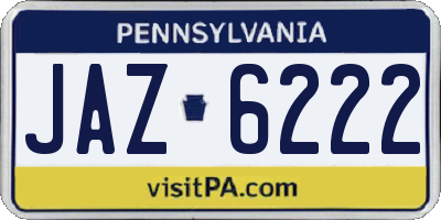 PA license plate JAZ6222