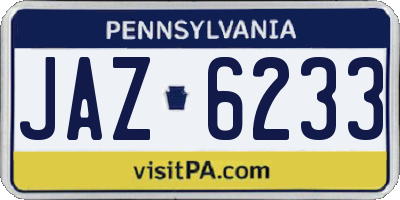 PA license plate JAZ6233