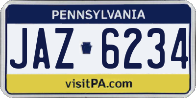 PA license plate JAZ6234