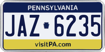 PA license plate JAZ6235