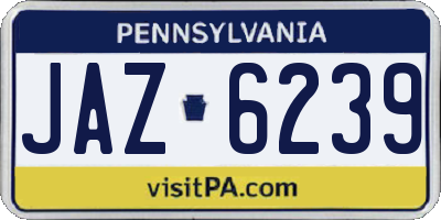 PA license plate JAZ6239