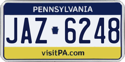 PA license plate JAZ6248