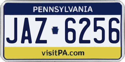 PA license plate JAZ6256