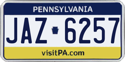 PA license plate JAZ6257