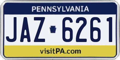 PA license plate JAZ6261