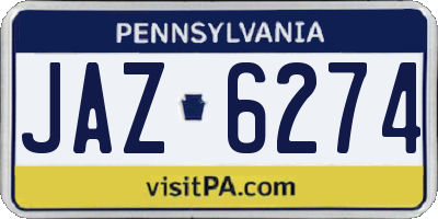 PA license plate JAZ6274