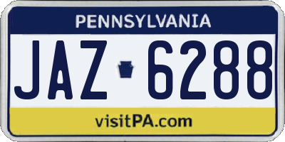 PA license plate JAZ6288