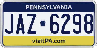 PA license plate JAZ6298