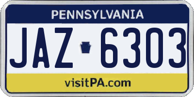 PA license plate JAZ6303