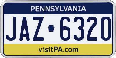 PA license plate JAZ6320