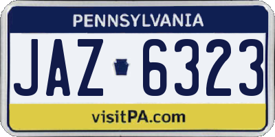 PA license plate JAZ6323