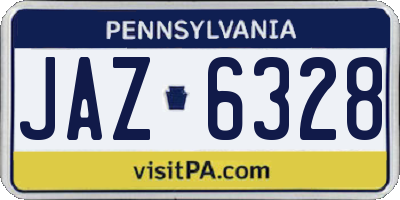 PA license plate JAZ6328