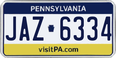 PA license plate JAZ6334
