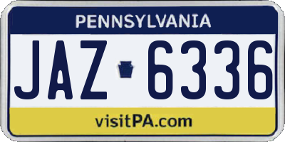 PA license plate JAZ6336