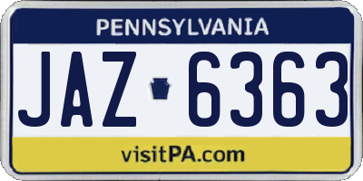 PA license plate JAZ6363