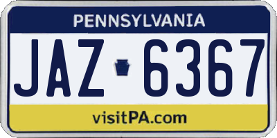 PA license plate JAZ6367