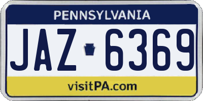 PA license plate JAZ6369